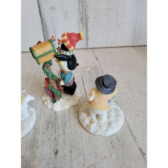 Mini penguin mailbox snowman tree prepare Xmas village accessory decor set - Picture 7 of 8